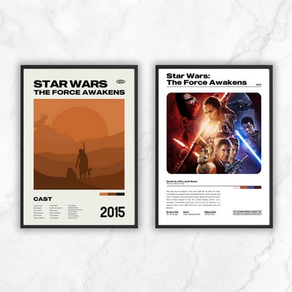 Star Wars : The Force Awakens 2015 Minimalist Movie Poster Unframed A5 A4 A3