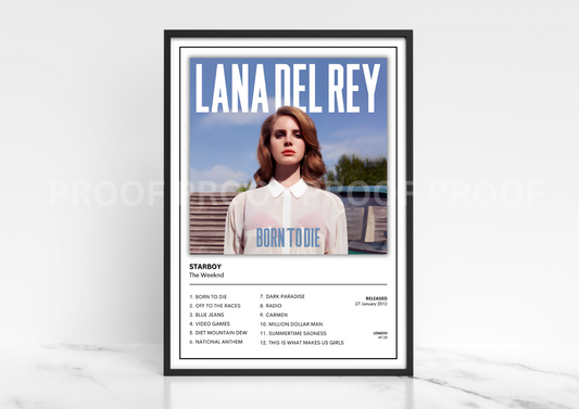 Lana Del Ray - Born to Die Album Singles Cover Poster Music Gift A3 A4 A5