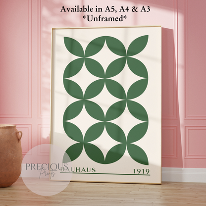Sage Green Bauhaus Print A5 A4 A3 Art Exhibition Sage Green Poster
