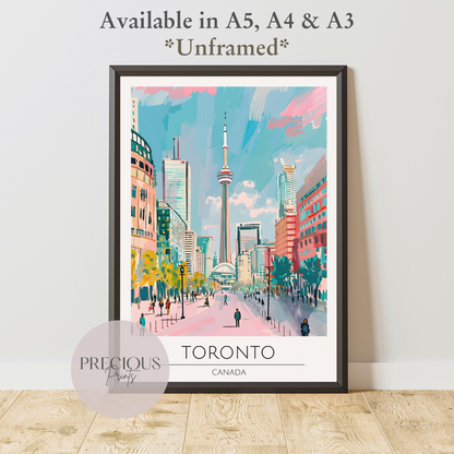 Canada - Toronto Travel Print Poster- Travel Poster - Vintage Wall Art