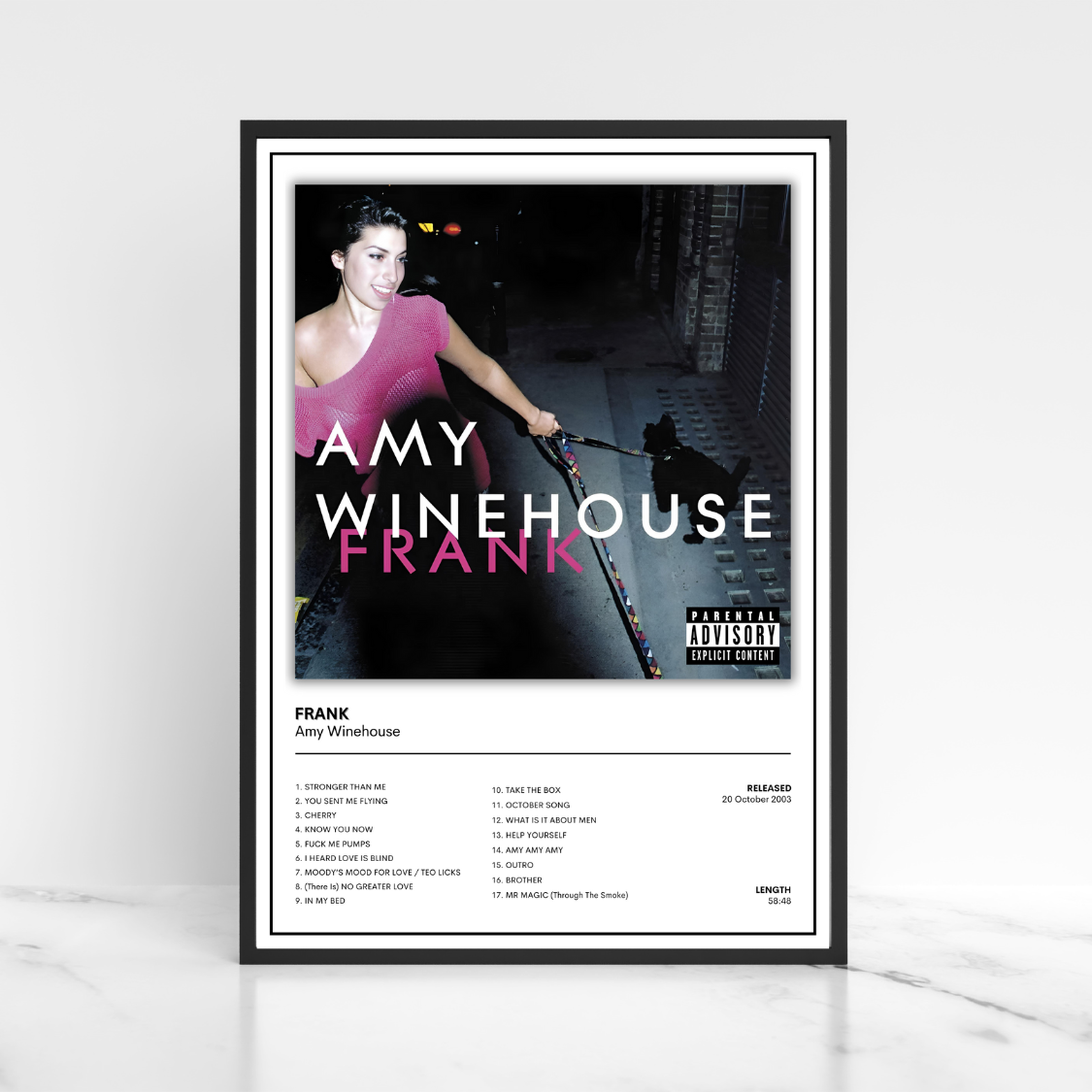 Amy Winehouse Back to Black Frank Album Cover Poster Music Poster A5 A4 A3