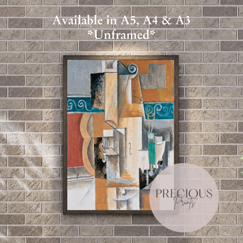 Picasso - Violin and Guitar 1912 Exhibition Print Vintage Gallery Wall Art