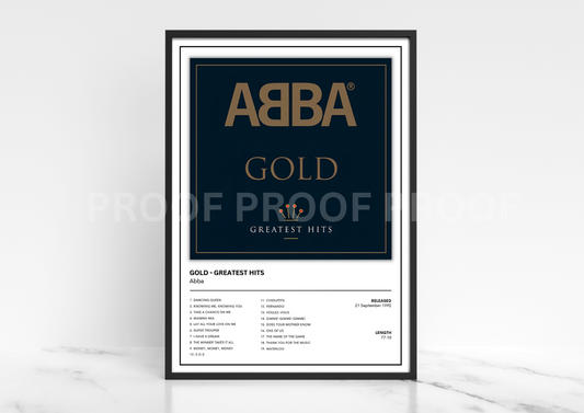 Abba Gold Greatest Hits Album Single Cover Poster / Music Christmas Gift