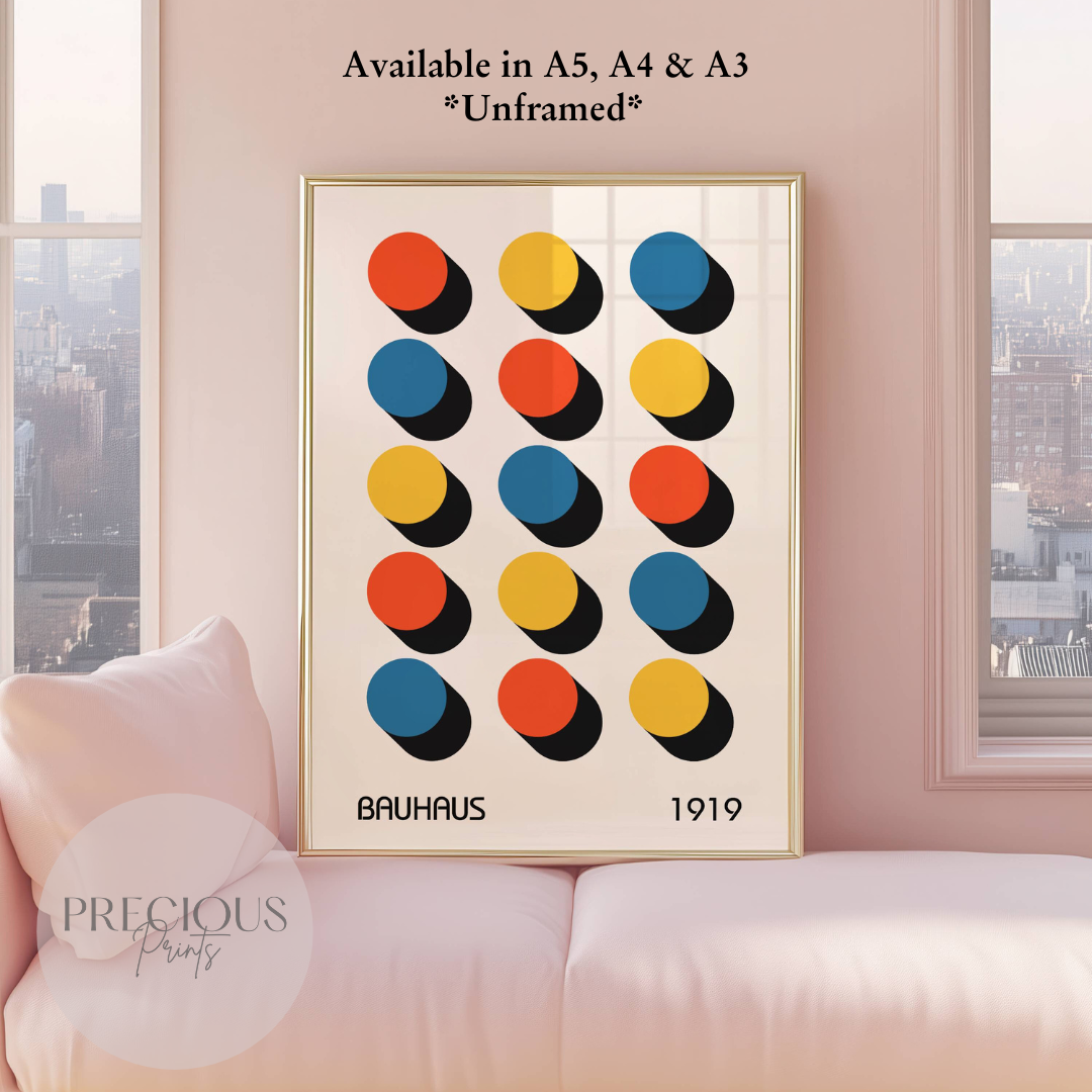 Colourful Textured Bauhaus Art Print A5 A4 A3 Art Exhibition Poster