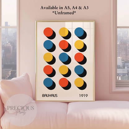 Colourful Textured Bauhaus Art Print A5 A4 A3 Art Exhibition Poster