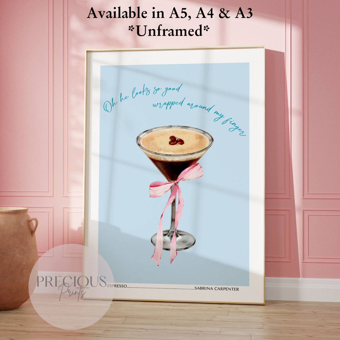 Sabrina Carpenter - Espresso Lyric Print / Music Poster / Preppy Wall Art