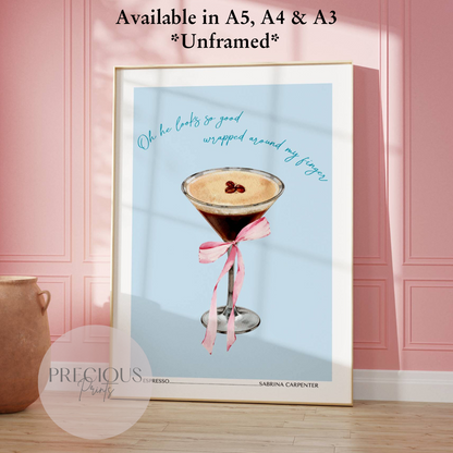 Sabrina Carpenter - Espresso Lyric Print / Music Poster / Preppy Wall Art