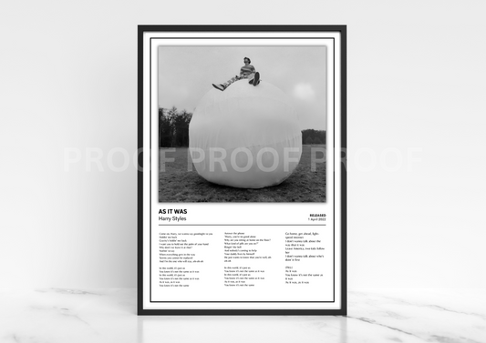 Harry Styles As It Was Music Album Singles Cover Poster Music Gift A3 A4 A5