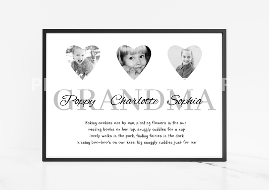 Personalised Family Print / Mothers Day / Grandma's Day / Family Print A5 A4 A3