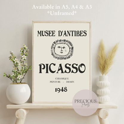 Picasso Musee D'Antibes Print / Picasso Exhibition Poster / Dessin 1948