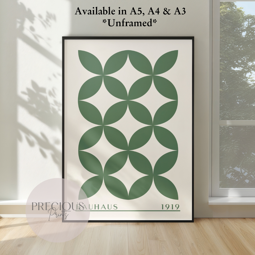 Sage Green Bauhaus Print A5 A4 A3 Art Exhibition Sage Green Poster