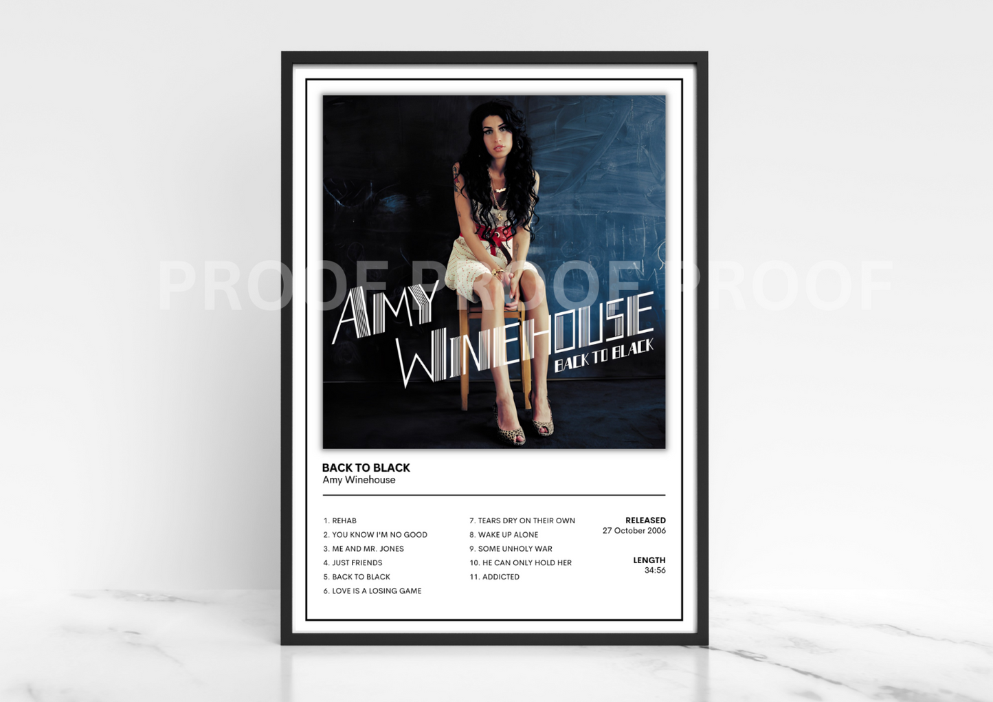 Amy Winehouse Back to Black Frank Album Cover Poster Music Poster A5 A4 A3