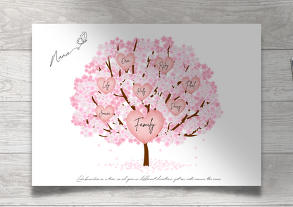 Personalised Family Tree / Mothers Day / Grandma's Day / Family Print A5 A4 A3