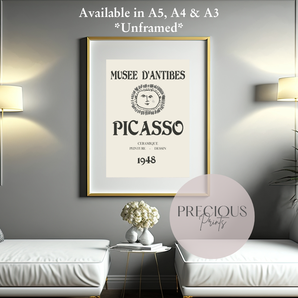 Picasso Musee D'Antibes Print / Picasso Exhibition Poster / Dessin 1948