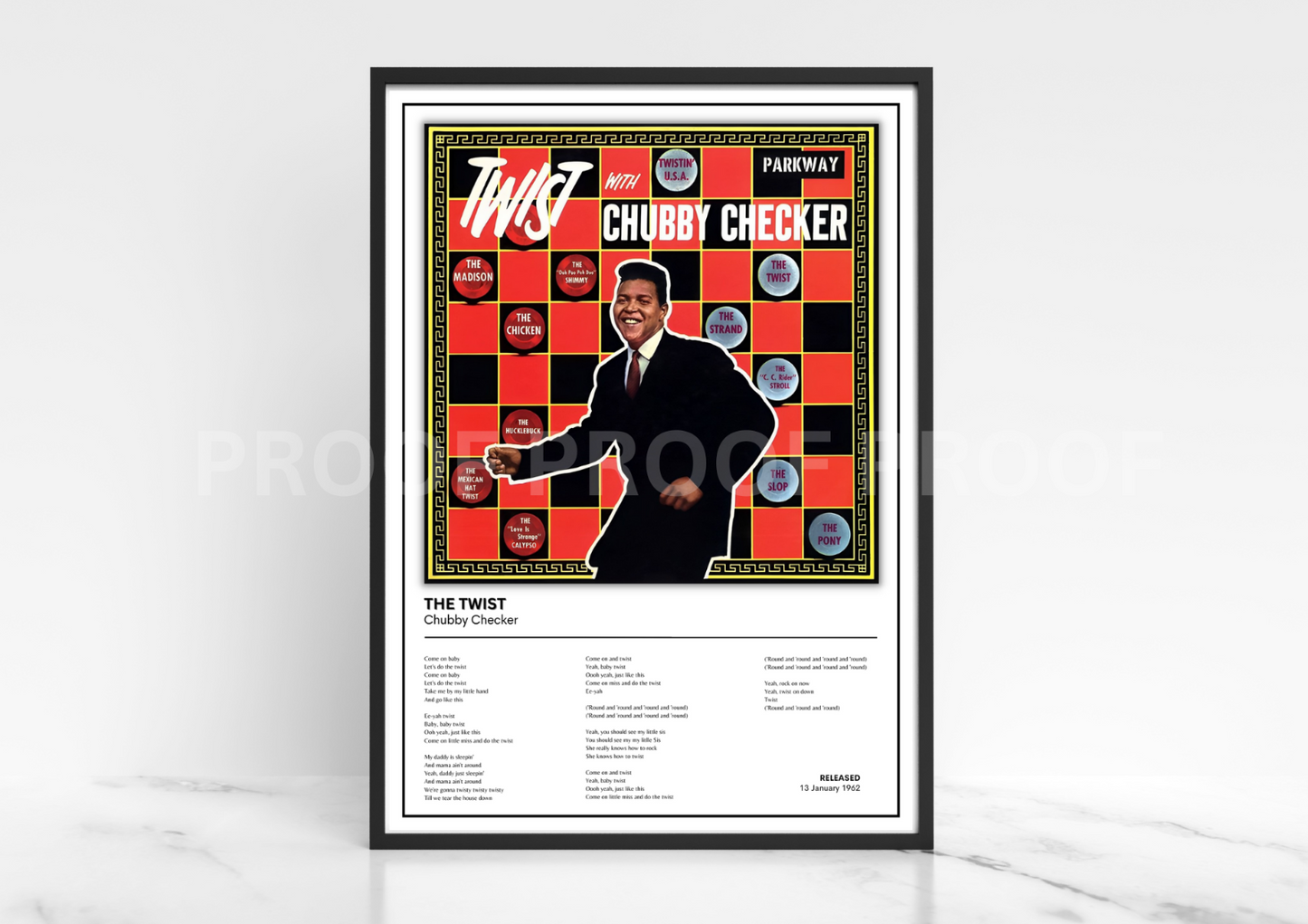 Chubby Checker The Twist Album Single Cover Poster / Music Gift