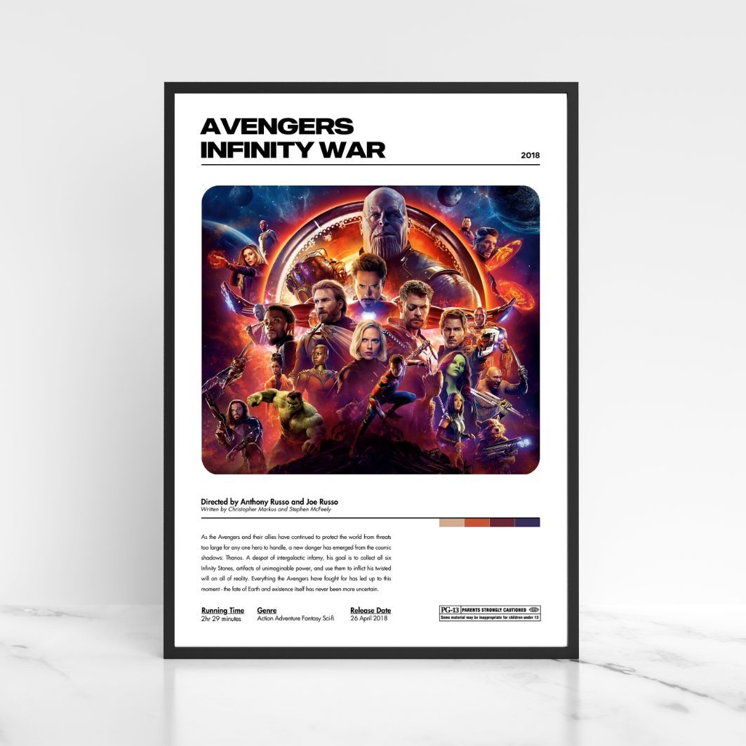 Avengers Infinity War 2018 Minimalist Movie Poster Print Unframed A5 A4 A3
