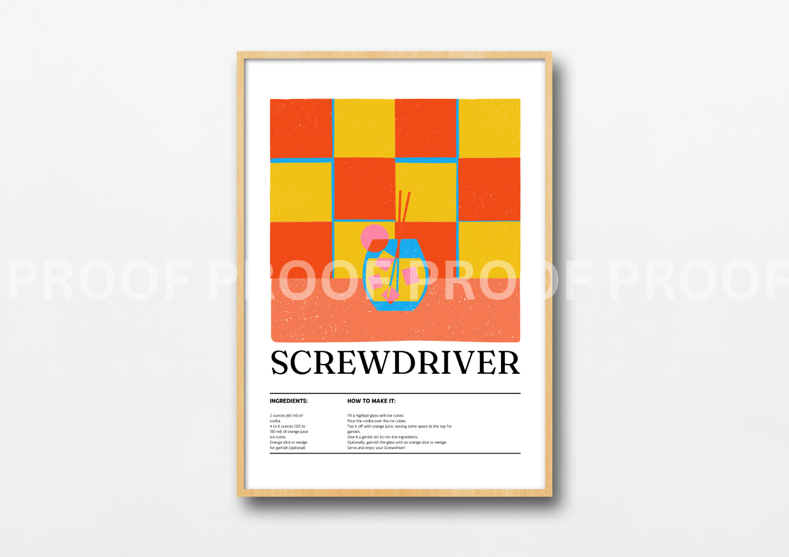 Colourful Cocktail Preppy Prints Poster / Vintage Retro Prints