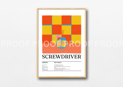 Colourful Cocktail Preppy Prints Poster / Vintage Retro Prints