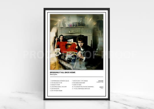 Bob Dylan Bringing it all Back Album Singles Cover Music Poster Music Gift