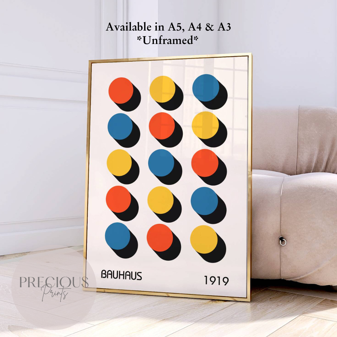 Colourful Textured Bauhaus Art Print A5 A4 A3 Art Exhibition Poster