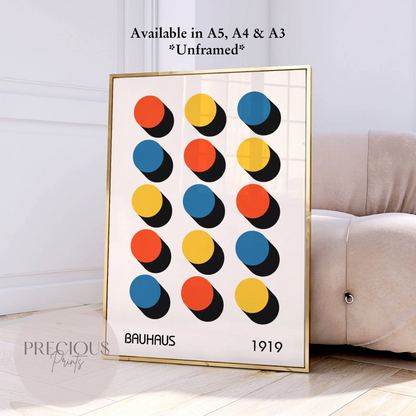 Colourful Textured Bauhaus Art Print A5 A4 A3 Art Exhibition Poster