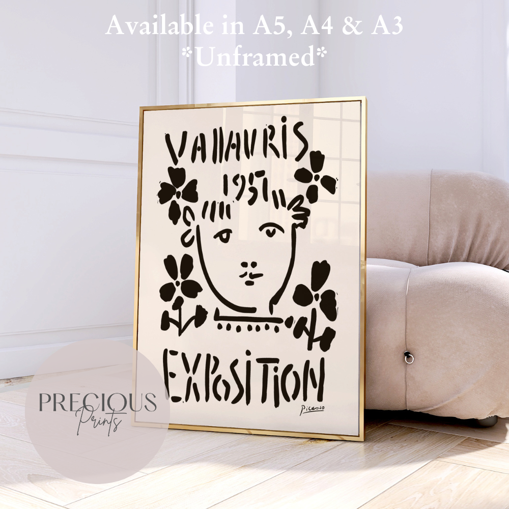 Picasso Print Vallauris Exhibition Print / Vintage Gallery Wall Art / High Gloss