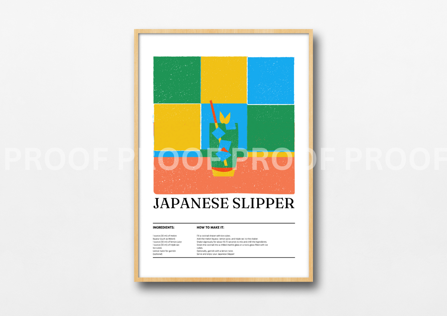 Colourful Cocktail Preppy Prints Poster / Vintage Retro Prints