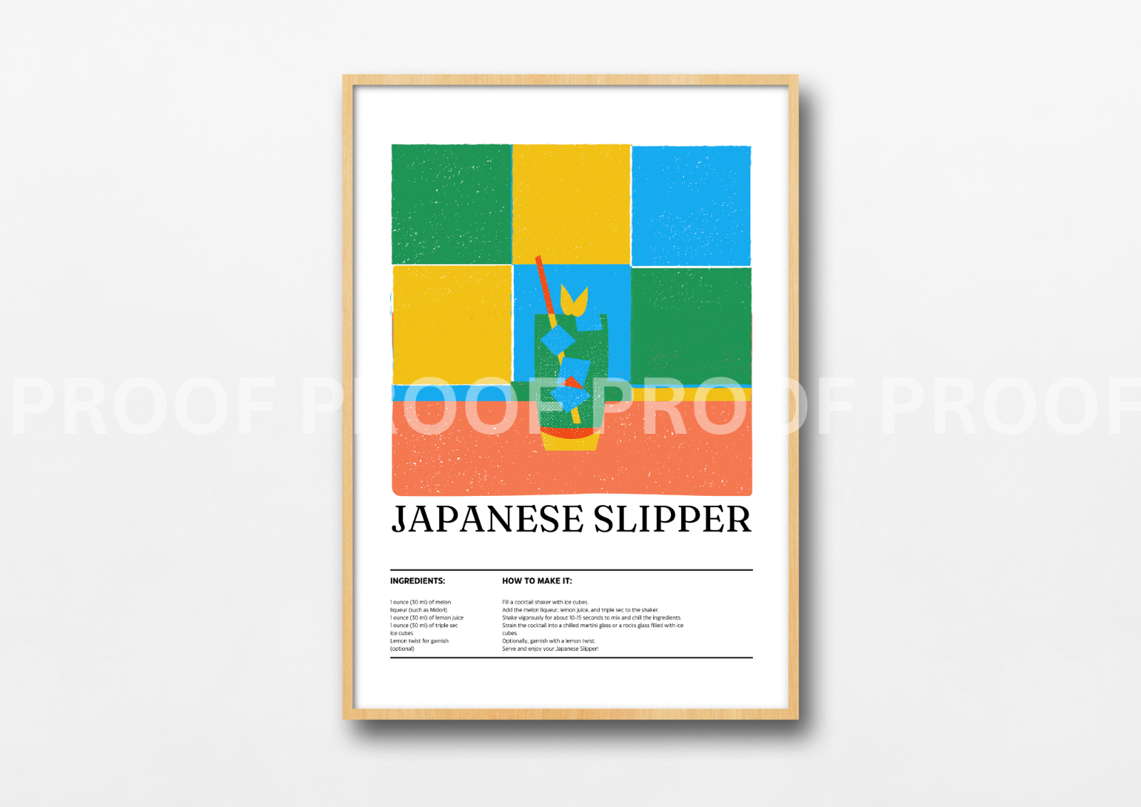 Colourful Cocktail Preppy Prints Poster / Vintage Retro Prints