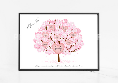 Personalised Family Tree / Mothers Day / Grandma's Day / Family Print A5 A4 A3