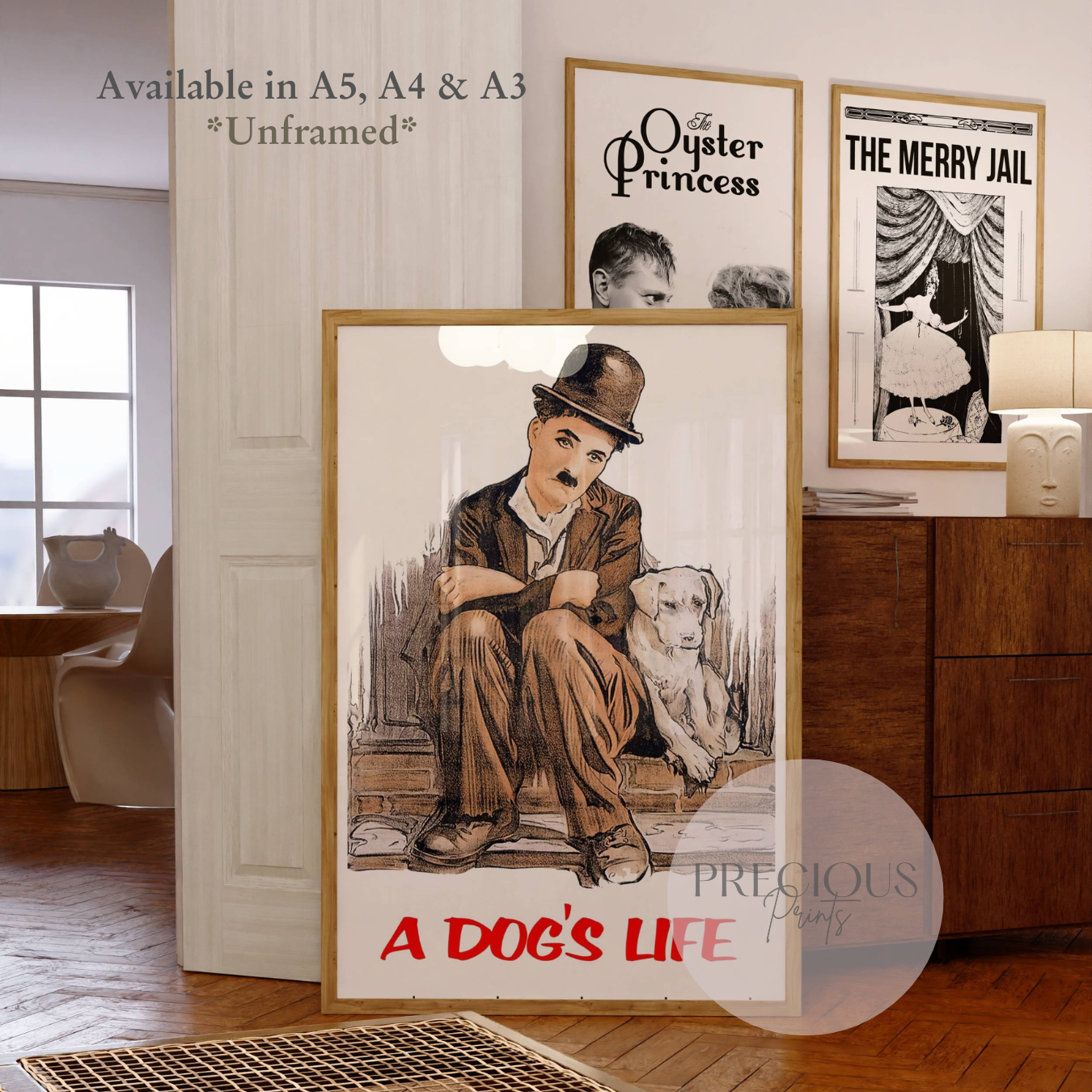 A Dog's Life (1918) Charlie Chaplin movie poster Print / A5 A4 A3 / Unframed