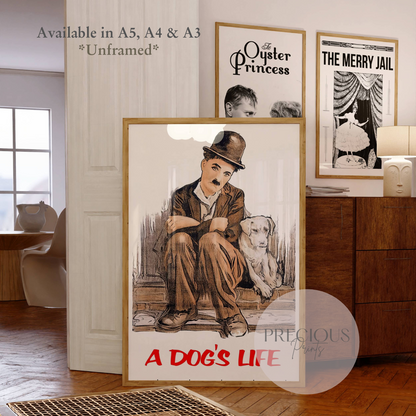 A Dog's Life (1918) Charlie Chaplin movie poster Print / A5 A4 A3 / Unframed