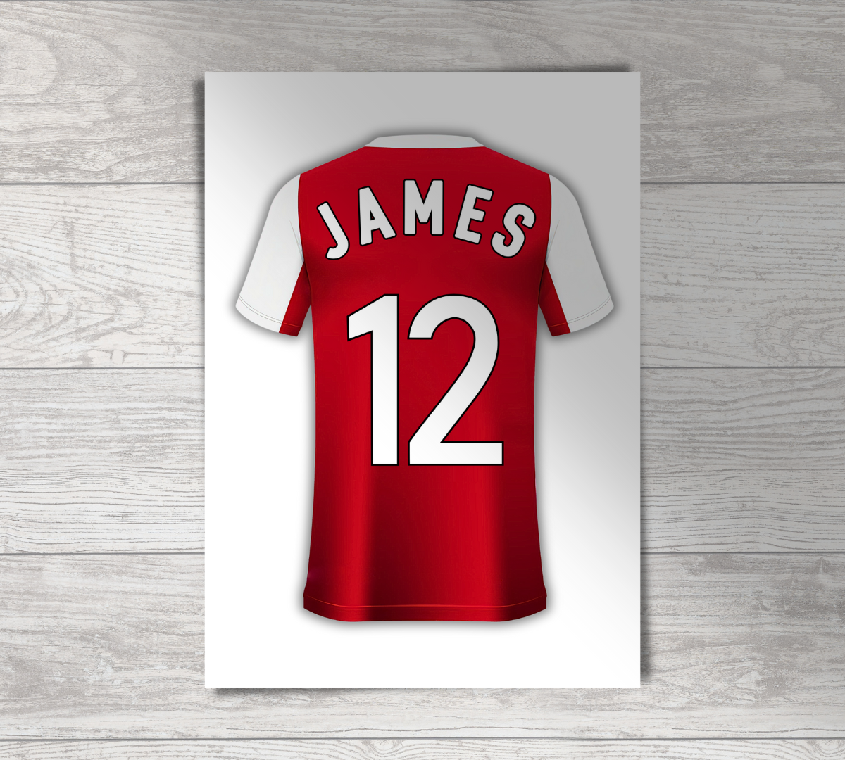 Arsenal Football Shirt Poster | Personalised | Wall Art Print | | A5 A4 A3