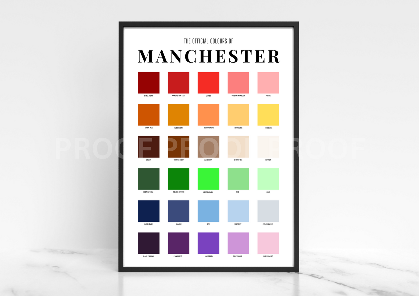 The Official Colours of Manchester Poster / A3 A4 A5