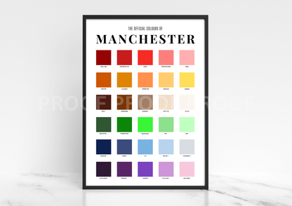 The Official Colours of Manchester Poster / A3 A4 A5