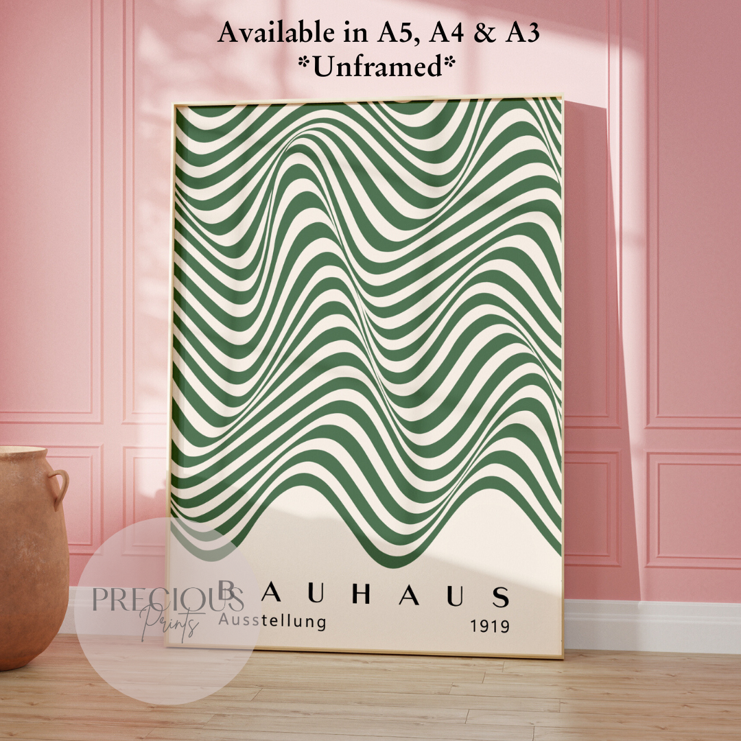 Sage Green Bauhaus Print A5 A4 A3 Art Exhibition Sage Green Poster