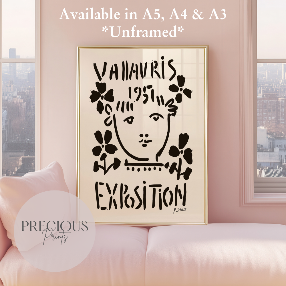 Picasso Print Vallauris Exhibition Print / Vintage Gallery Wall Art / High Gloss