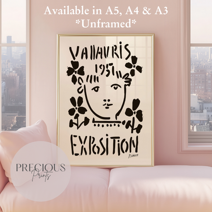 Picasso Print Vallauris Exhibition Print / Vintage Gallery Wall Art / High Gloss