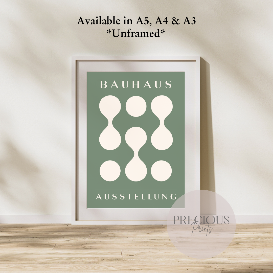 Sage Green Bauhaus Print A5 A4 A3 Art Exhibition Sage Green Poster