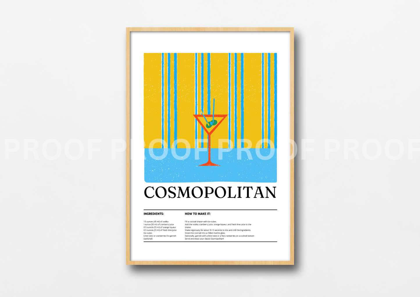 Colourful Cocktail Preppy Prints Poster / Vintage Retro Prints
