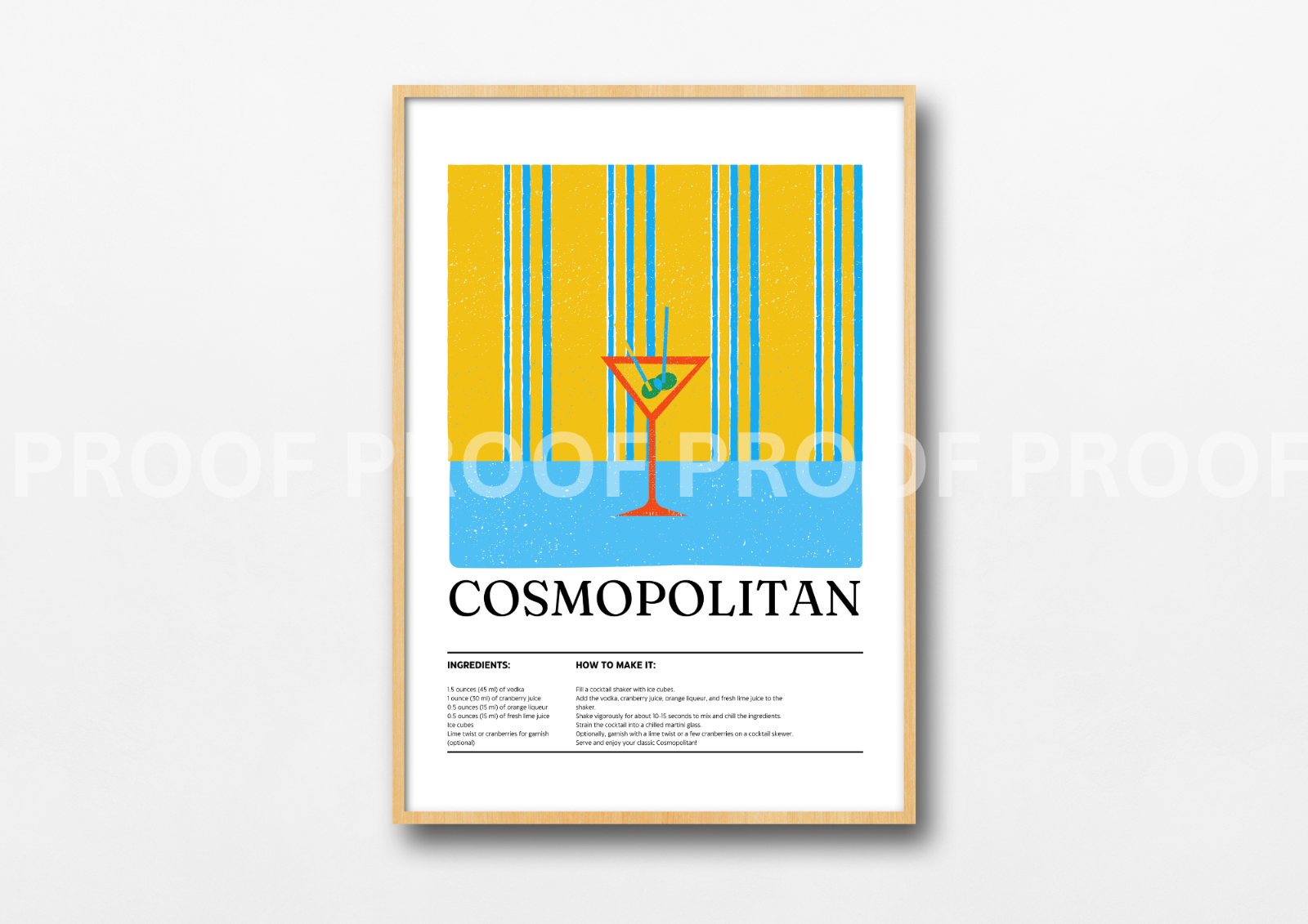 Colourful Cocktail Preppy Prints Poster / Vintage Retro Prints
