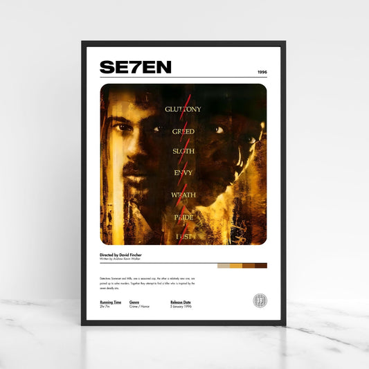 Se7en Seven Movie Poster A5 A4 A3 Unframed High Gloss Print