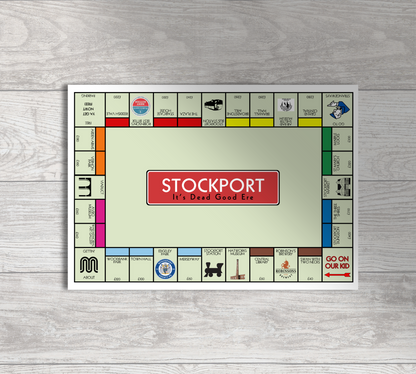 Stockport Monopoly Print / A5 A4 A3 / Manchester Art Gift