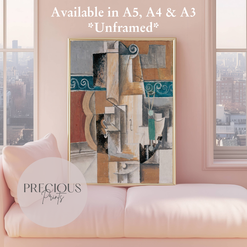 Picasso - Violin and Guitar 1912 Exhibition Print Vintage Gallery Wall Art