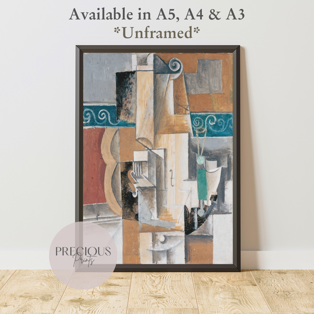 Picasso - Violin and Guitar 1912 Exhibition Print Vintage Gallery Wall Art