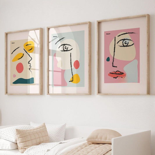 Set of 3 Picasso Abstract Faces Print's