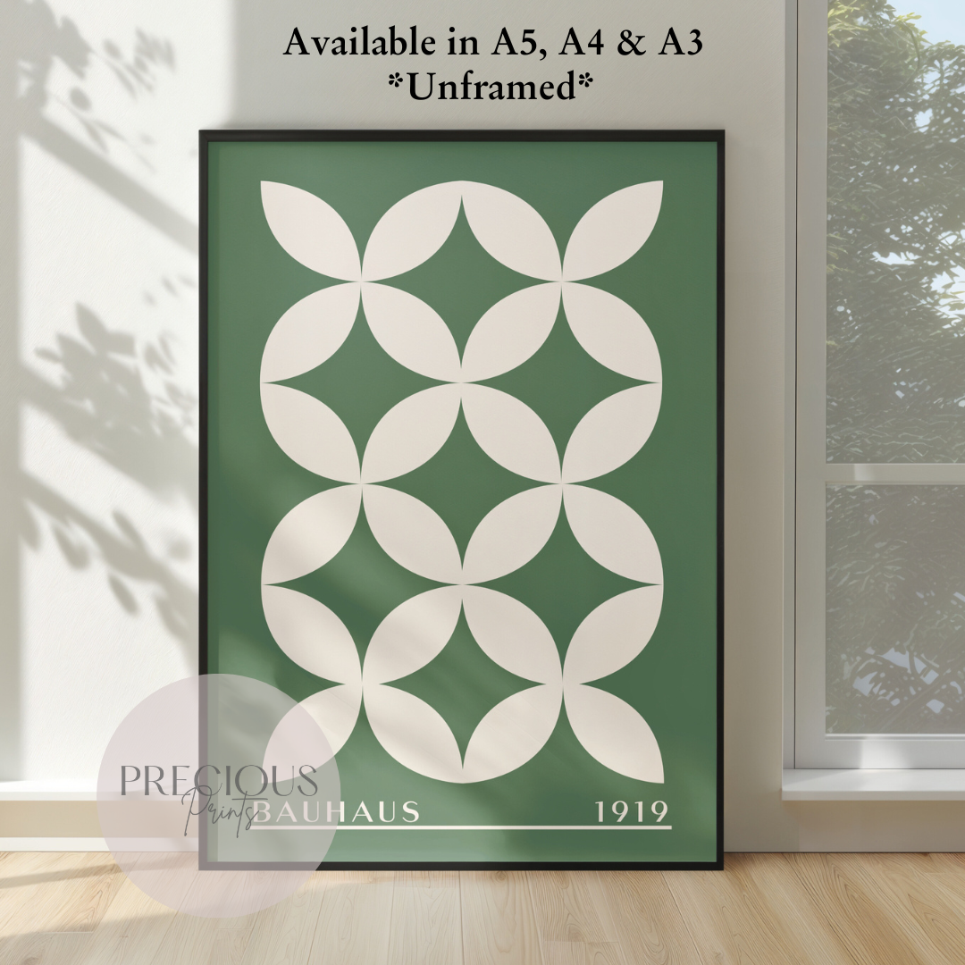 Sage Green Bauhaus Print A5 A4 A3 Art Exhibition Sage Green Poster