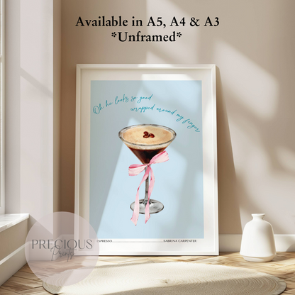 Sabrina Carpenter - Espresso Lyric Print / Music Poster / Preppy Wall Art