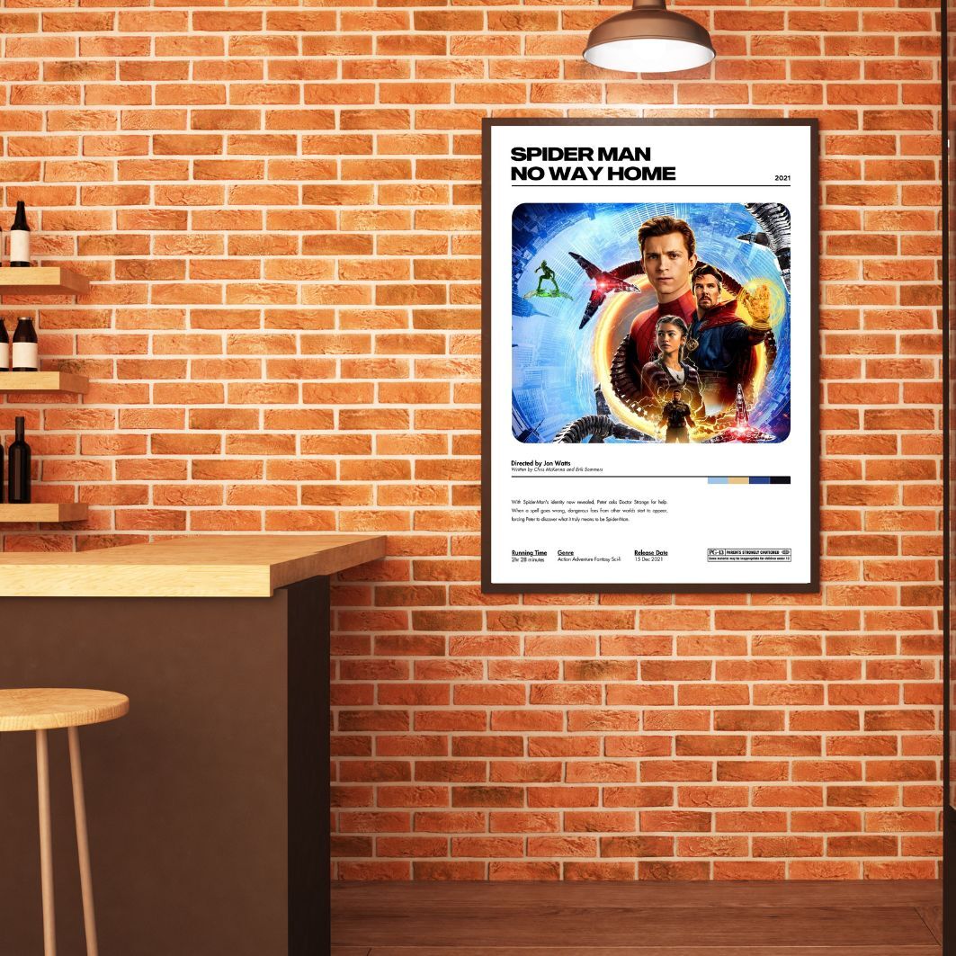 Spider Man : No Way Home 2021 Minimalist Art Movie Poster Unframed A5 A4 A3