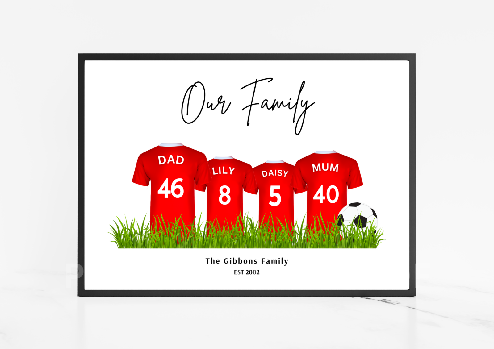 Personalised Football Family Print / Nottingham Forest Family Print / A5 A4 A3