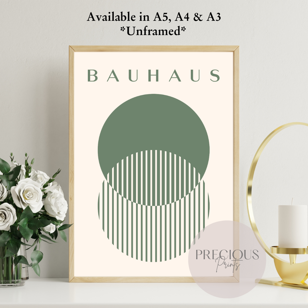 Sage Green Bauhaus Print A5 A4 A3 Art Exhibition Sage Green Poster